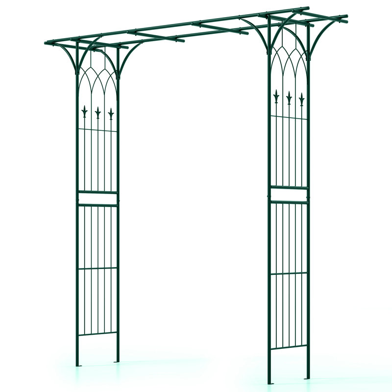 205cm W x 52cm D Metal Arbour, Green