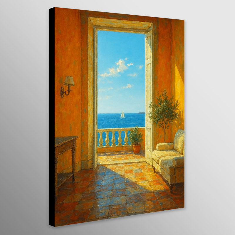 Sea Breeze Through the Door Wall Art - Canvas Framed Print, 82 cm H x 61 cm W