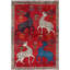 Red color Hand knotted Shiraz rug 4'2"x 6'1"