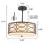Lustre tambour 3 lumières noir pour salle à manger