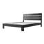 Structure de lit double, lit plateforme en bois massif avec tête et pied de lit, structure à 12 lattes robustes, pieds en métal, aucun sommier tapissier, antidérapant et silencieux, finition chêne ébène-984077621-984077620