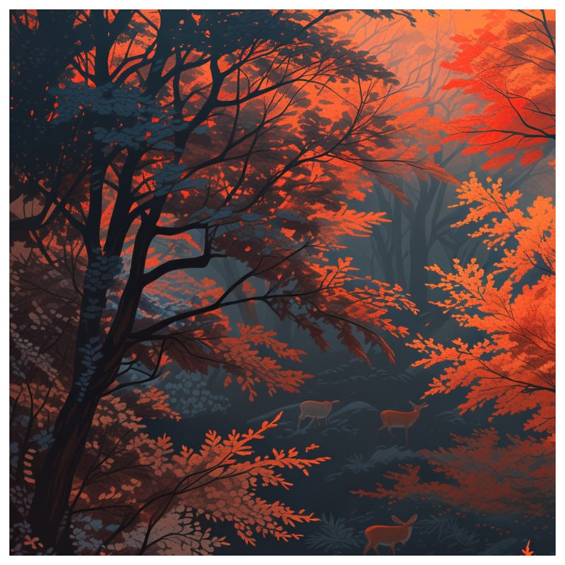 Couvertures de cerf Autumn Forest, 60in W x 80in H