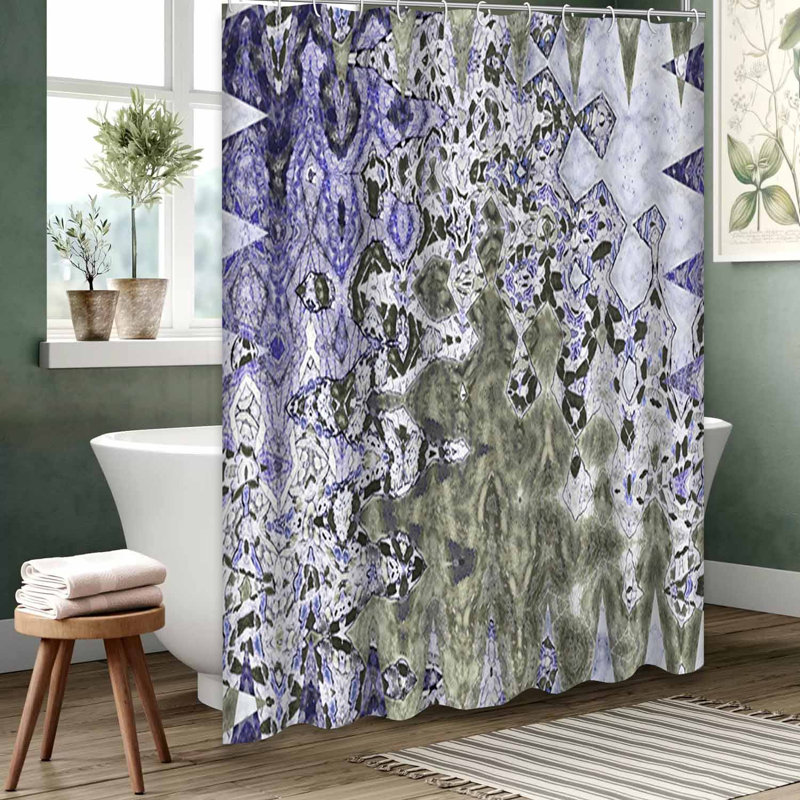 Rideau de douche bleu imperméable, rideaux de douche pour la salle de bain avec 12 crochets, 72" L x 72" W