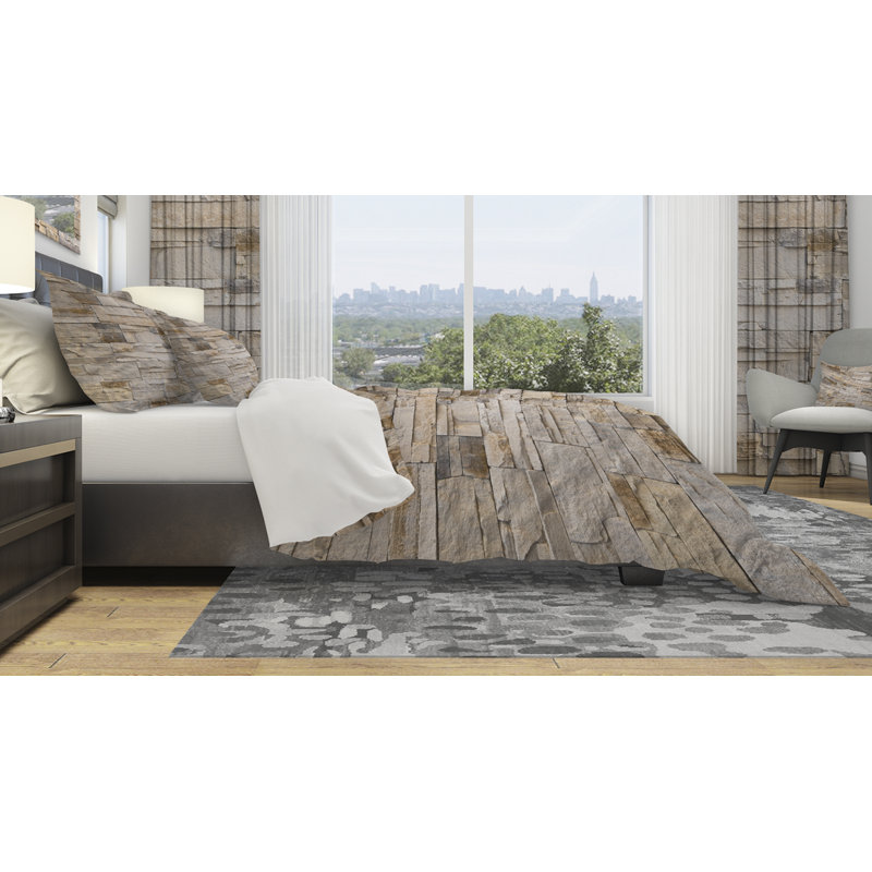 Ensemble de housse de couette murale en pierre designart, Housse de couette grand + 2 taies décoratives
