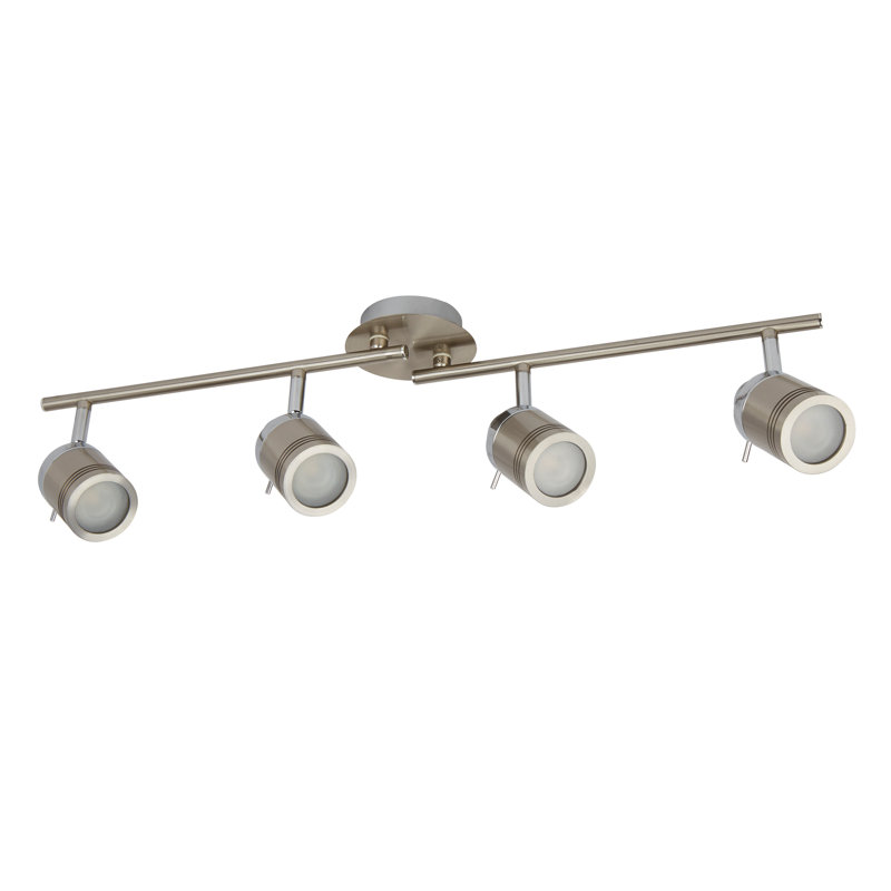 Alasdair 79cm 4 -Light Track Kit, Satin Silver/Chrome/Silver