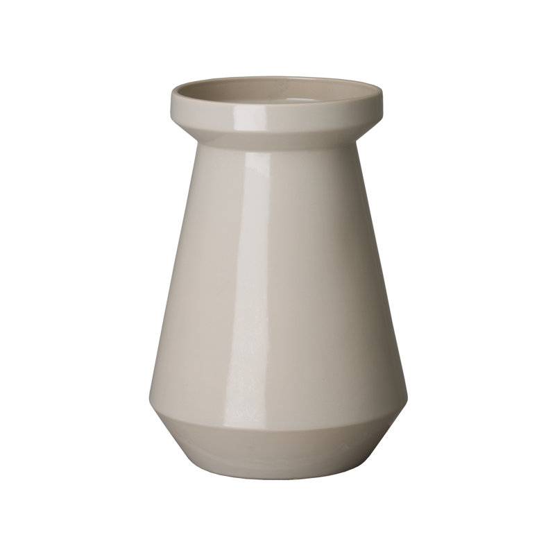 Vase de table en céramique Rosinski, H 14,5 po x l 10 po x P 10 po, Gris