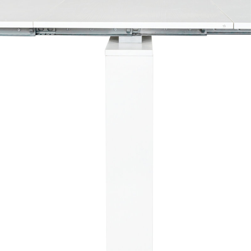 White Extendable Table, 118.50in Console, Practical For Different Spaces Console Desk, , Construction, Space Optimizing