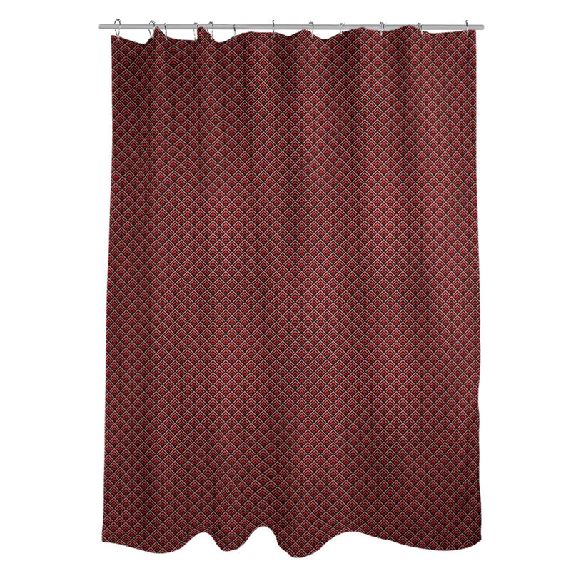 Katelyn Elizabeth Geometric Shower Curtain, Black/Red