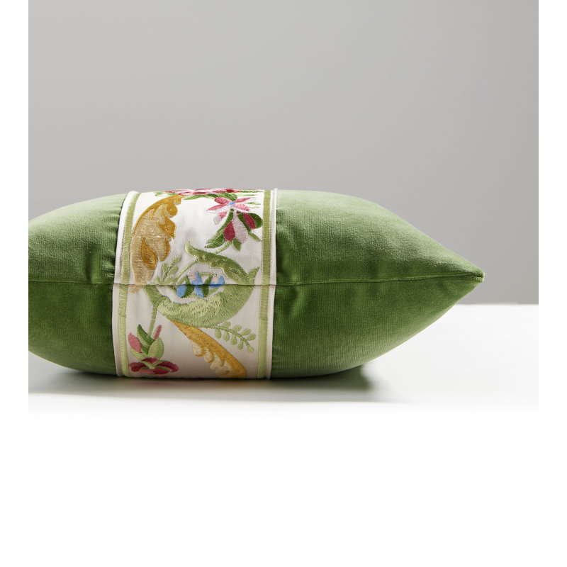 The MET x The House of Scalamandre Reine/Linley Lumbar Pillow, Multi Bloom/Seamist