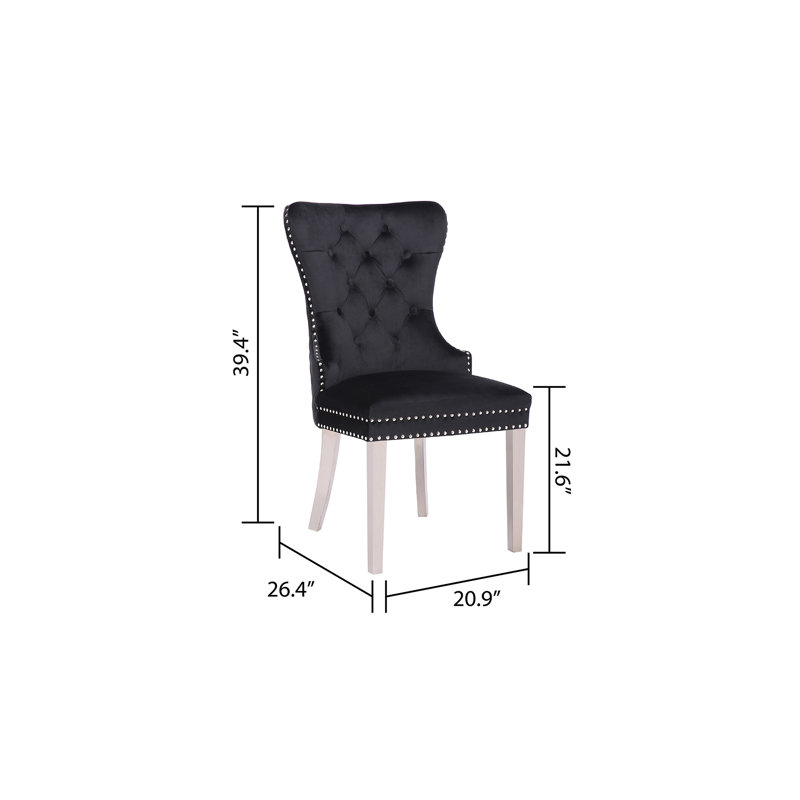 Chaise d'appoint à oreilles Berendt, Noir