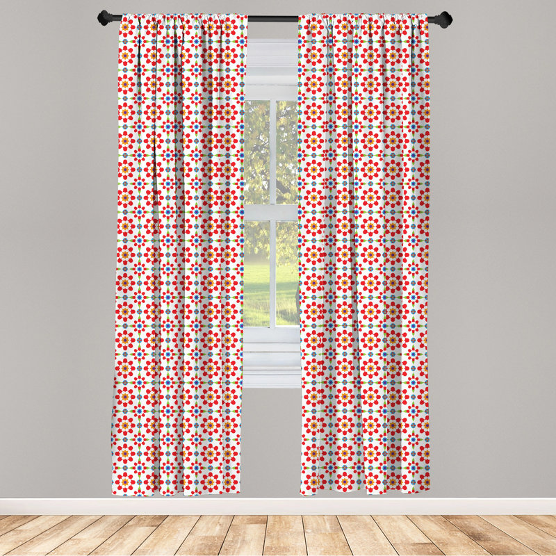 Paire de rideaux semi-transparents avec passe-tringle, 28 po x 95 po