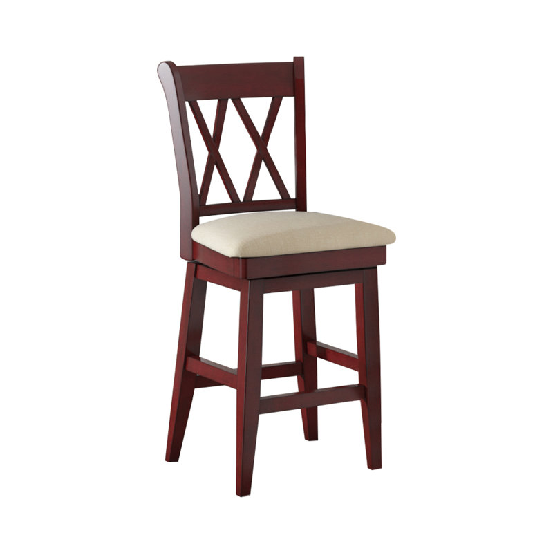 Tabouret de bar et de comptoir pivotant Fortville, Baie antique, Tabouret de comptoir (siège d'une hauteur de 25,7