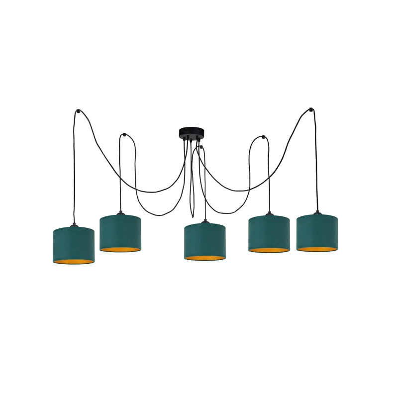 Alexo - Light Drum Pendant, 5, Green