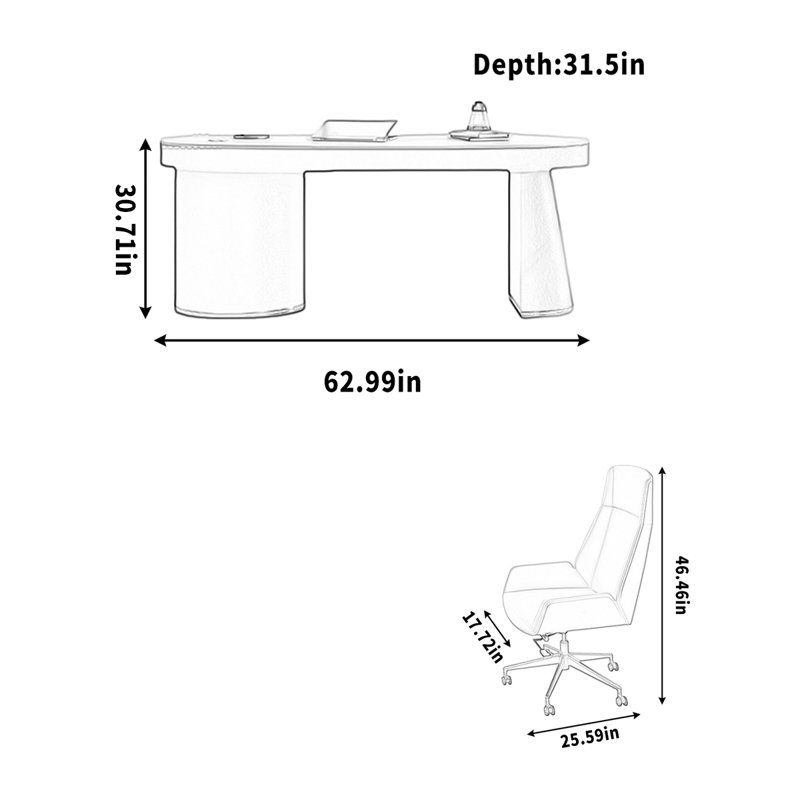 Établi simple pour comptoir en granit, H 30,71 po x l 62,99 po x P 31,5 po