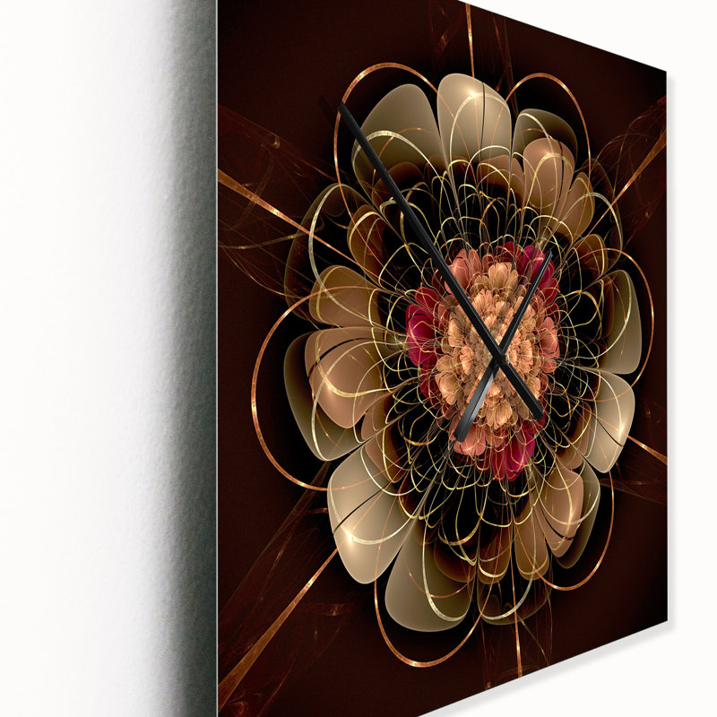 Horloge murale moderne or foncé et rouge, Petit