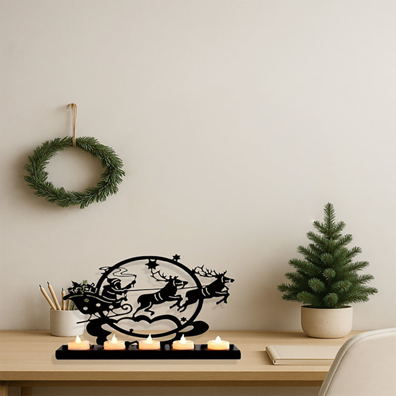 Vintage Iron Candle Holder, Candle Holder Category, Rustic Farmhouse Style Intricate Silhouette, Durable Lightweight Iron Festive Decor For  Table Mantel Home Holiday Centerpiece
