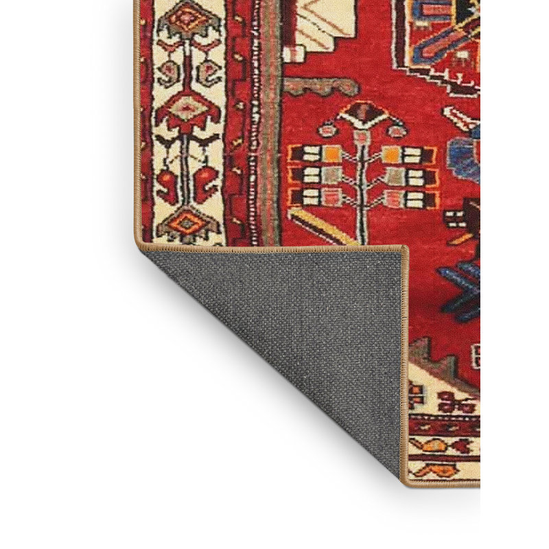 Tapis traditionnel rouge / brun Cerre, Rectangle 4 pi x 6 pi