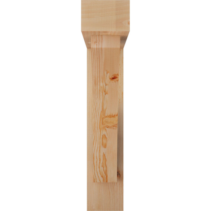 Thorton Block Bracket with Offset Brace, 28 x 28, 5 1/2"W Douglas Fir (Smooth)