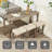 4 Piece Bar Table Set With Power Outlet And 3 Padded Stools-1724578251