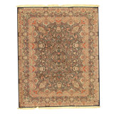 Hand Knotted Wool Area Rug in Navy