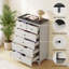 Commode haute 6 tiroirs pour chambre à coucher avec détails à clé de piano et rangement bien dimensionné-134707098