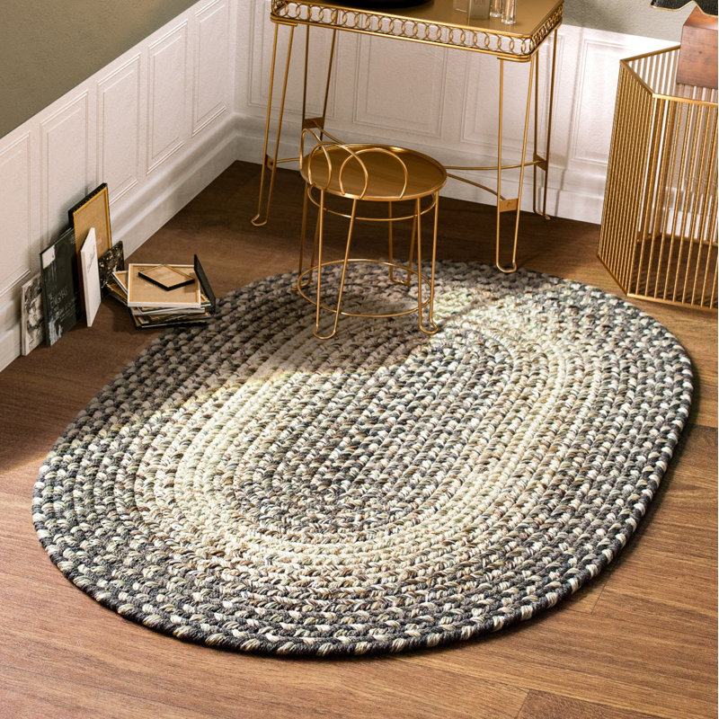 Tapis tressé brun/beige Kimo, Ovale 2 pi x 3 pi
