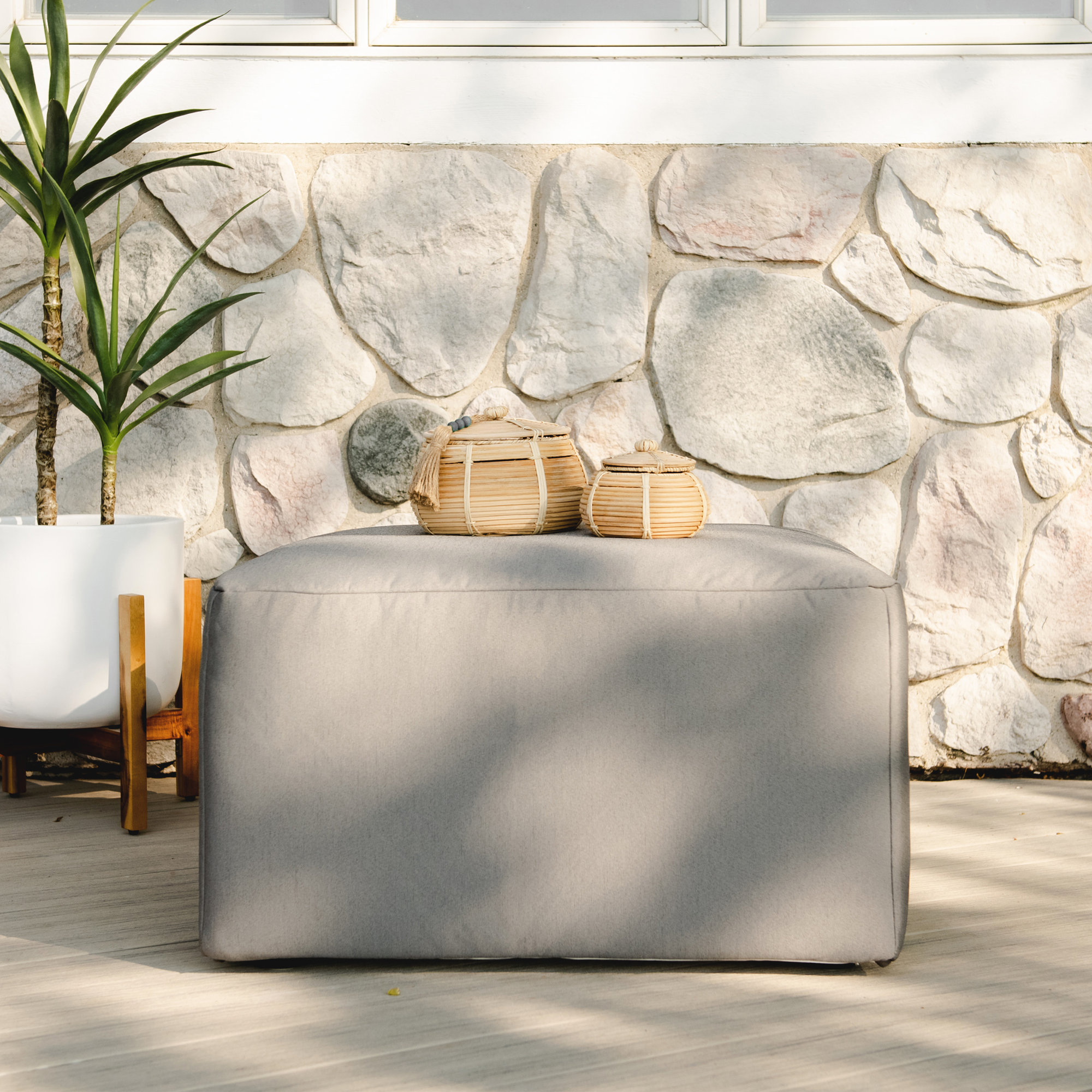 Big Joe Patio Ottoman, Gray