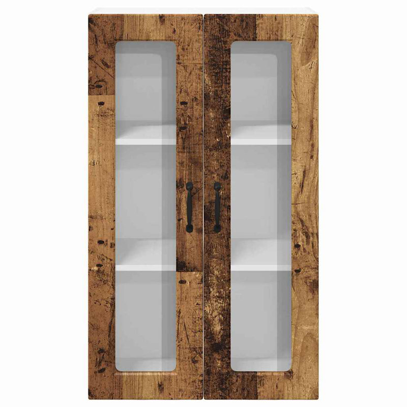 Vidaxl Kitchen Wall Cabinet With Shelf Concrete Grey 80 X 31 X 100 Cm, 100cm H x 60cm W x 31cm D, Old Wood