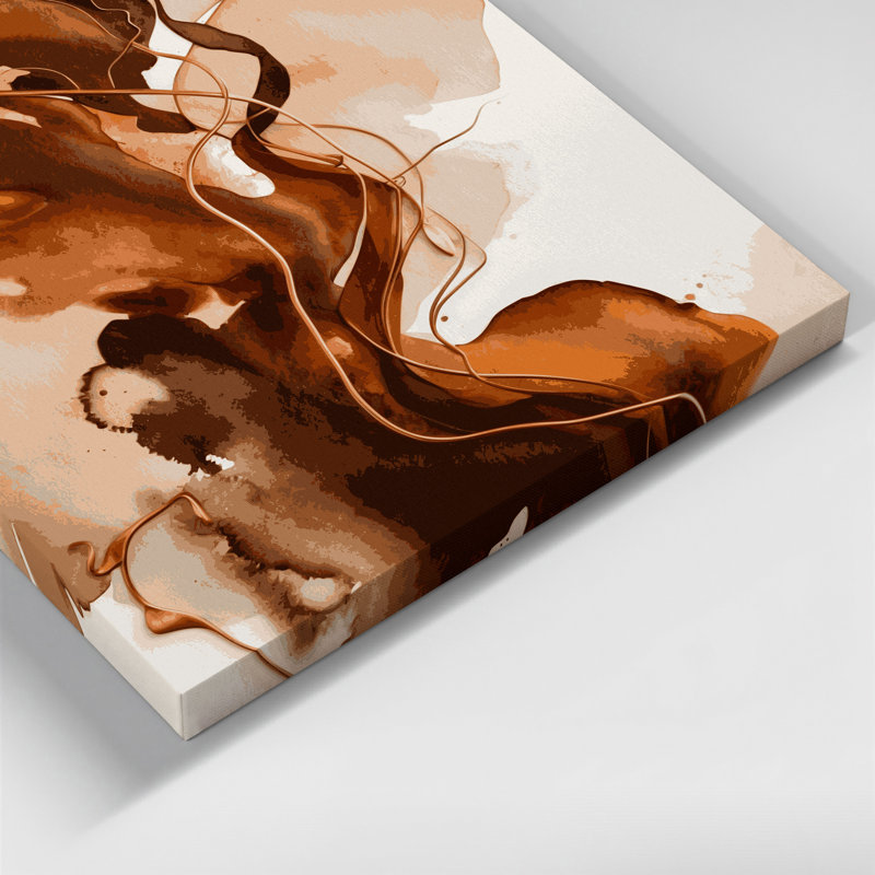 Aquarelle abstraite, art mural sur toile beige, H 32 po x l 32 po