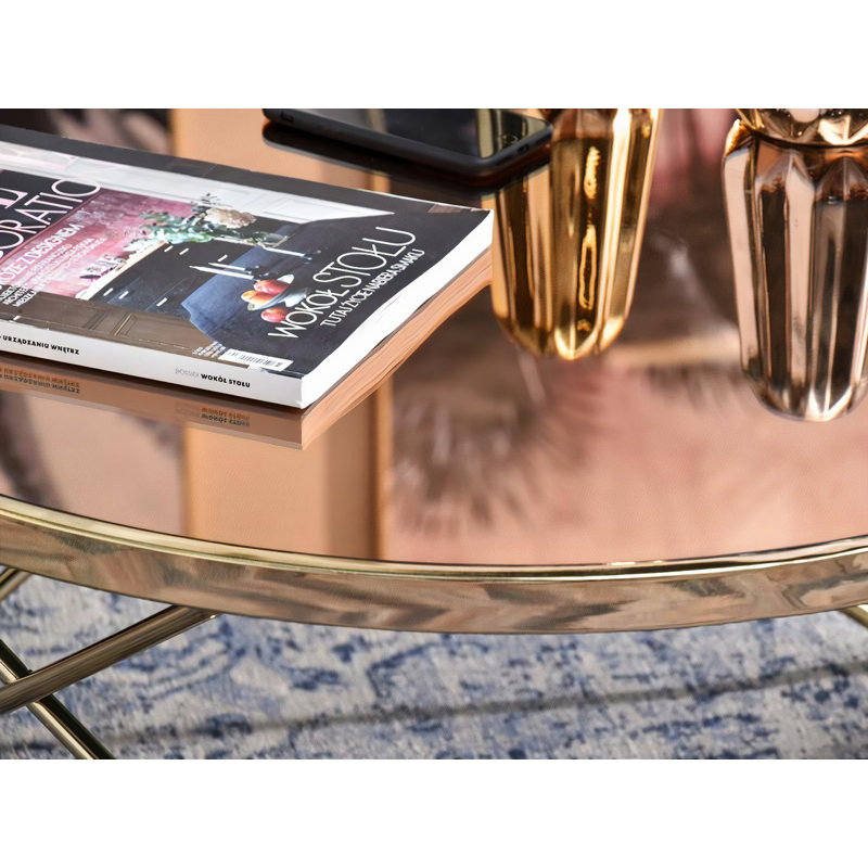 Aliyah Frame Coffee Table, Brown, Gold