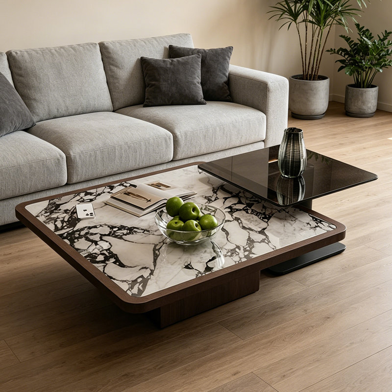 Ensemble de tables basses Modern, H 11,4 po x L 35,4 po x l 35,4 po