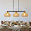 Luminaire suspendu linéaire en îlot de cuisine 3 lumières Rattan Farmhouse Boho