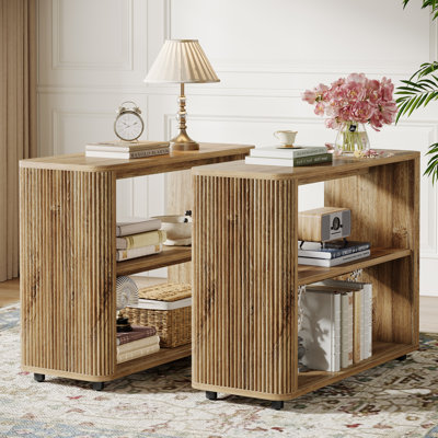 31.5'' Narrow End Table with 2-Tier Shelves
