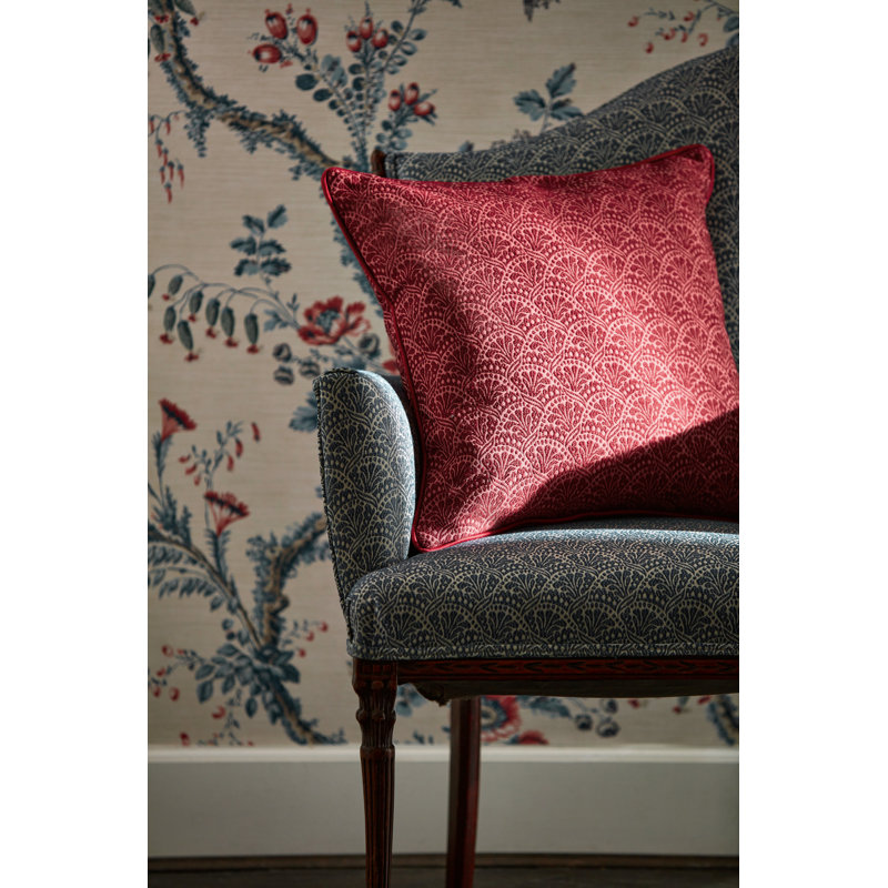 Tudor Damask Fabric, Crimson
