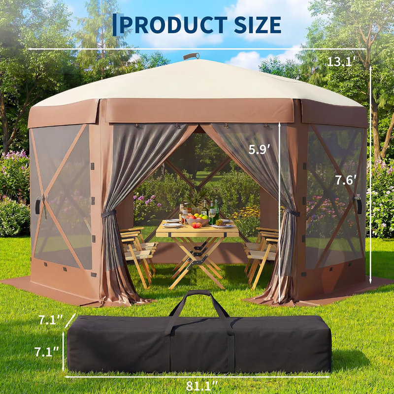 Auvent de camping Pop-Up, Marron foncé