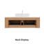 Ensemble de meuble-lavabo mural 48 po à bords arrondis avec lavabo et 2 tiroirs, lavabo rectangulaire en céramique blanc sans robinet, grain de bois naturel