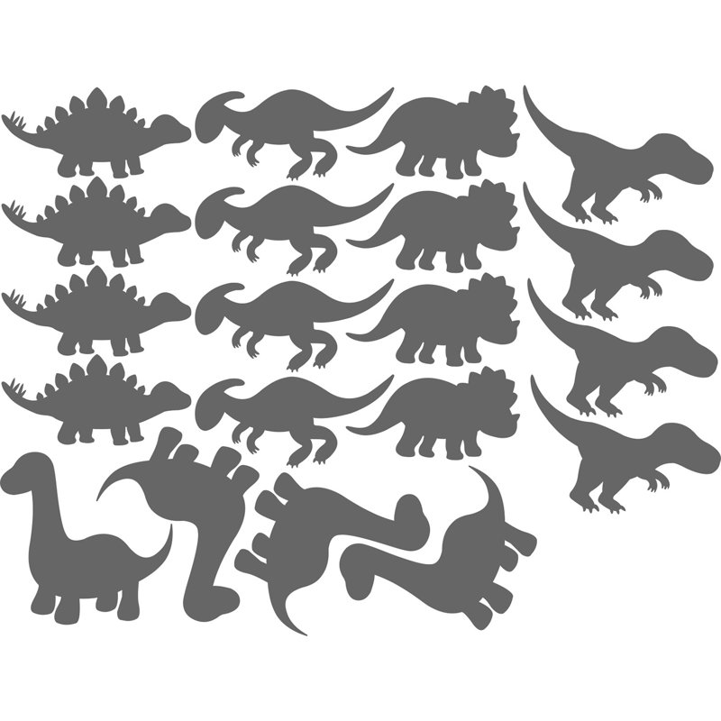 Ensemble de 20 décalcomanies murales dinosaure