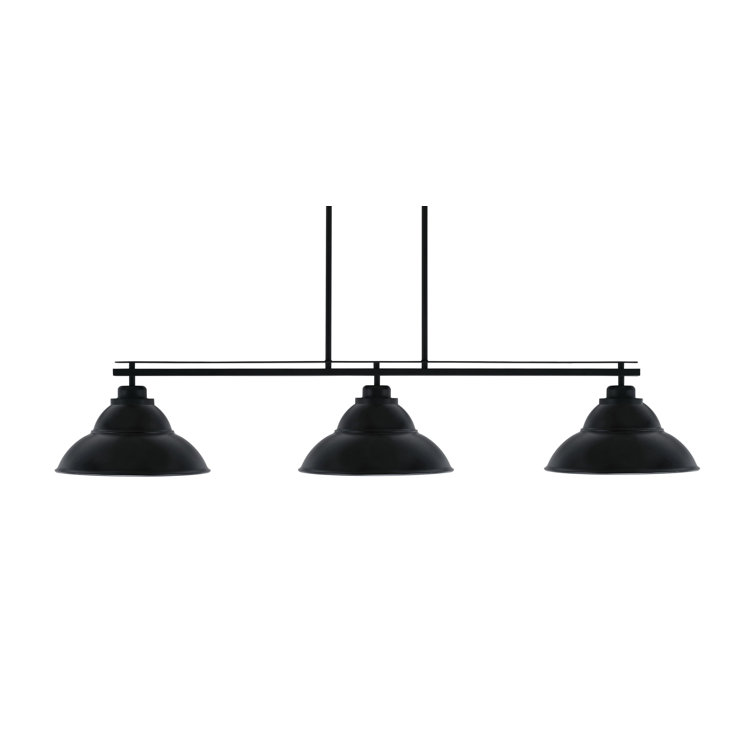 Odyssey 3 Light Bar Round Fitter Shown In Matte Black Finish With 13" Matte Black Double Bubble Metal Shades