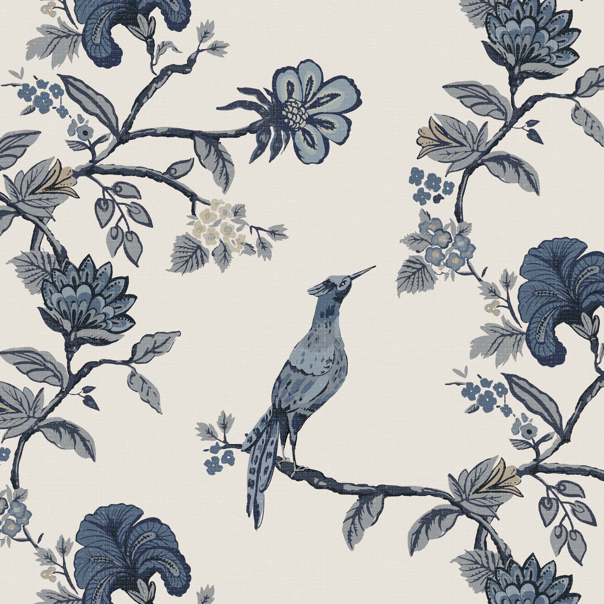 Allis Upholstered Wingback Bed, Full, Shaana Indigo