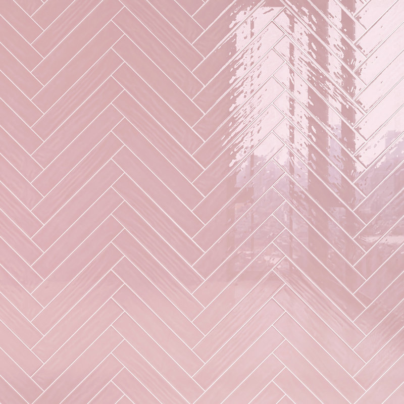 Carreau de mur de métro en céramique polie 1,97 po x 11,81 po Supreme Tile, Rose rosé