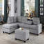 Repose-pieds rembourré en microfibre avec rangement 1pc