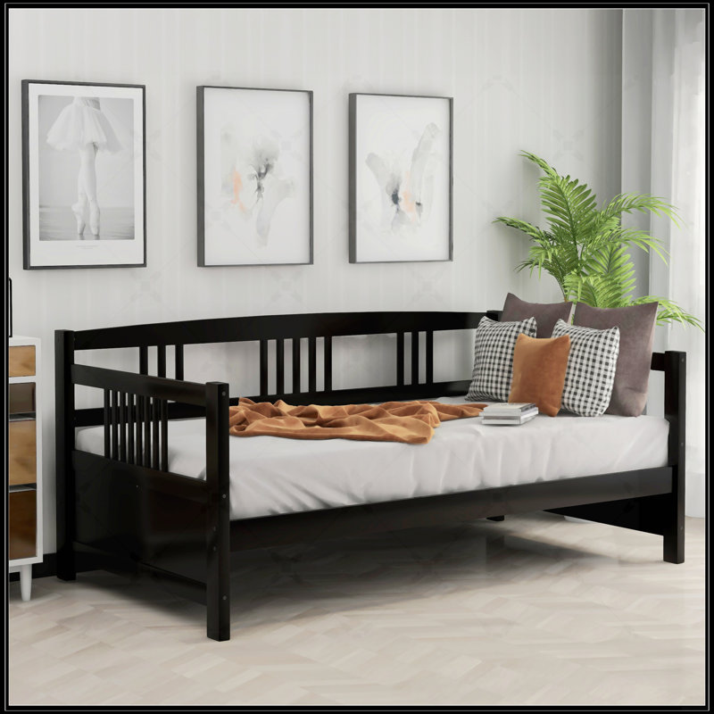 Modern Solid Wood Daybed, Espresso