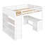 Lit mezzanine avec échelle, tablettes et bureau