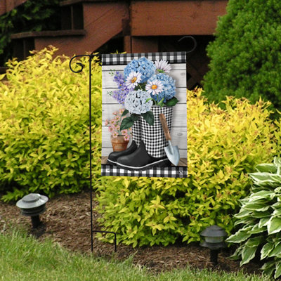 Checkered Garden Boots Spring Garden Flag