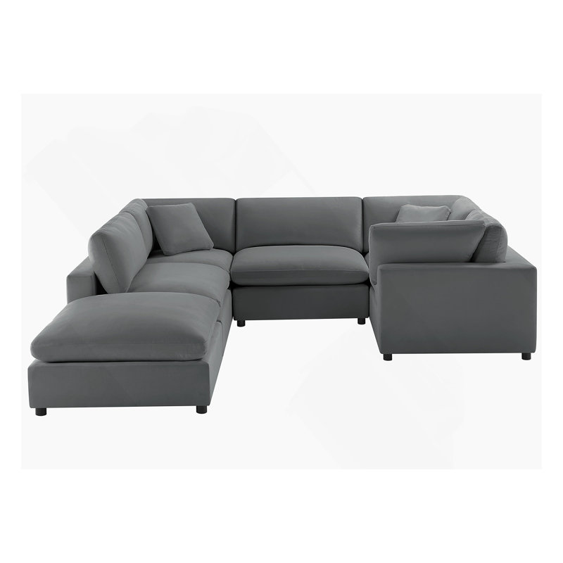 Canapé modulaire 6 pièces Caylie - gris anthracite
