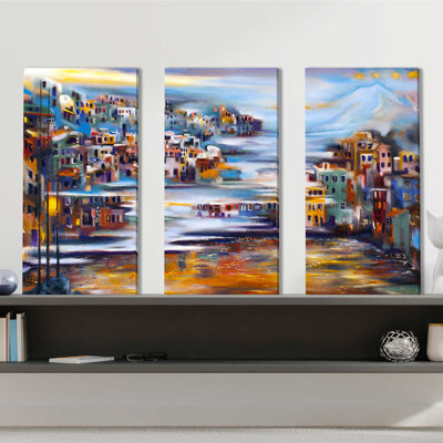 " Mediterranean Abstract " 3 - Pieces