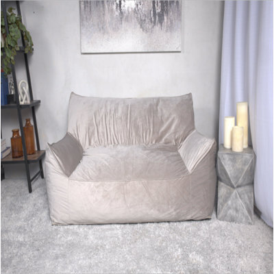 Fauteuil à billes surdimensionné 2 places avec accoudoirs Fila Velveteen, taupe