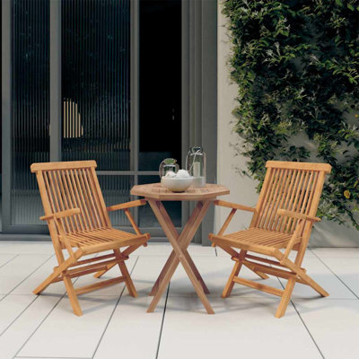 Mulak 2 - Person Teak Round Solid Wood Patio Dining Set