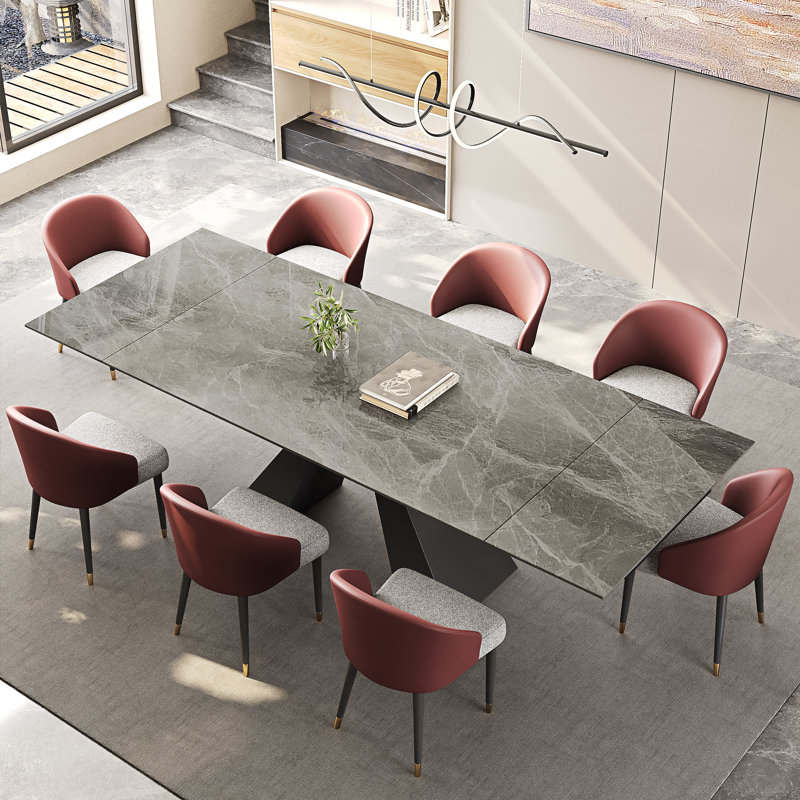 Ensemble repas 9 pièces Karus, Gris, Rouge