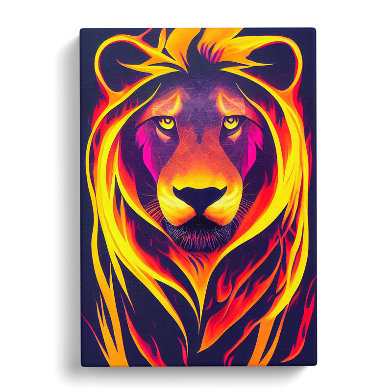 Lion Flame - Wrapped Canvas, 50cm H x 35cm W x 3cm D